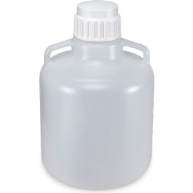 Globe Scientific™ Carboy Round with Handles HDPE White PP Screwcap 10 Liter 7340010