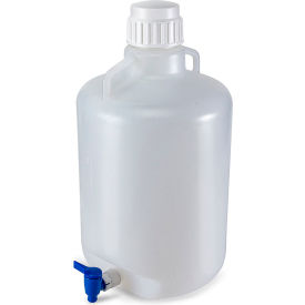 Globe Scientific™ Carboy Round with Spigot & Handles HDPE White PP Screwcap 20 Liter 7350020