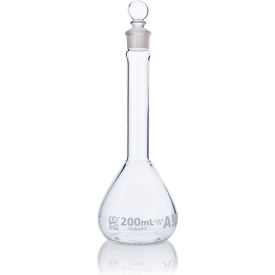 Flask Volumetric Wide Mouth Globe Glass Class A To Contain (TC) ASTM E288 200mL 6/Box 8230200