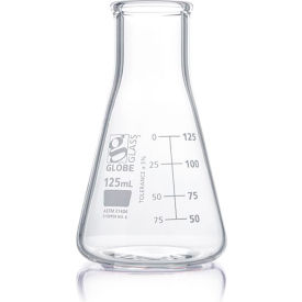Flask Erlenmeyer Globe Glass Wide Mouth Dual Graduations ASTM E1404 250mL 12/Box 8410250