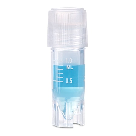 Cryogenic Vials, 1.0ml, Sterile, External Threads, Attached Screwcap with O-ring seal, CB, SS, PG, WS, 500PK MPN:3032-1