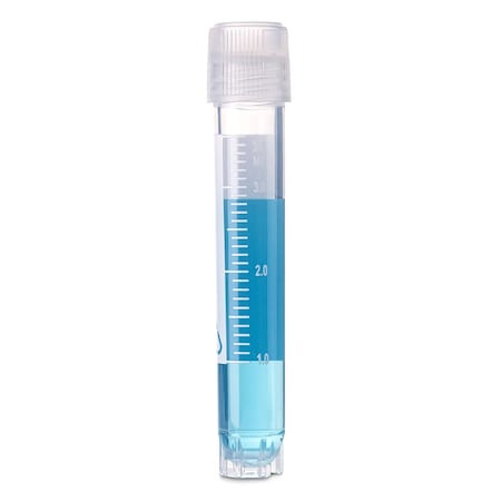 Cryogenic Vials, 4.0ml, Sterile, External Threads, Attached Screwcap with O-ring seal, RB, SS, PG, WS, 500PK MPN:3032-4