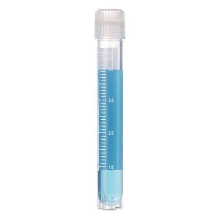 Cryogenic Vials, 5.0ml, Sterile, External Threads, Attached Screwcap with O-ring seal, RB, SS, PG, WS, 500PK MPN:3032-5