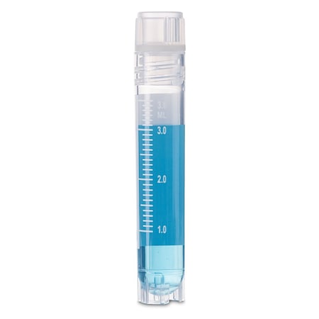 Cryogenic Vials, 4.0ml, Sterile, Internal Threads, Attached Screwcap with O-ring seal, RB, SS, PG, WS, 500PK MPN:3034-4