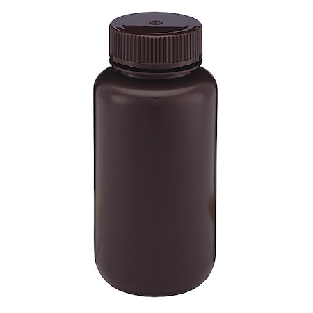 Bottle, Amber Wide Mouth, Round, HDPE, 250mL, PK12 MPN:7010250AM