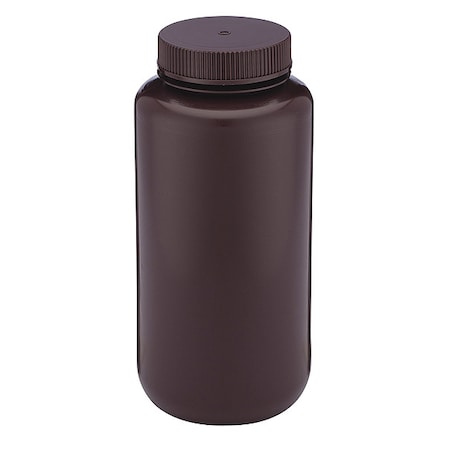 Bottle, Amber Wide Mouth, Round, HDPE, 1000mL, PK6 MPN:7011000AM