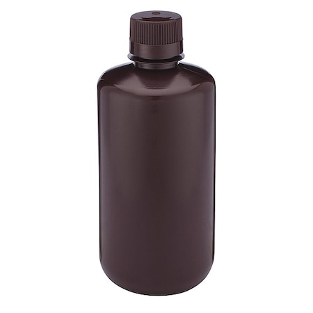 Bottle, Amber Narrow Mouth, Round, HDPE, 1000mL, PK6 MPN:7061000AM