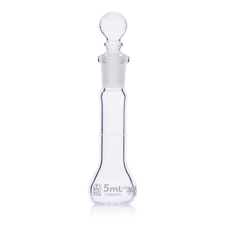 Flask, Volumetric, Globe Glass, 5mL, Class A, To Contain (TC), ASTM E288, 6/Box MPN:8200005