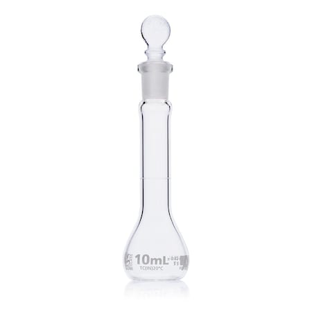 Flask, Volumetric, Globe Glass, 10mL, Class A, To Contain (TC), ASTM E288, 6/Box MPN:8200010