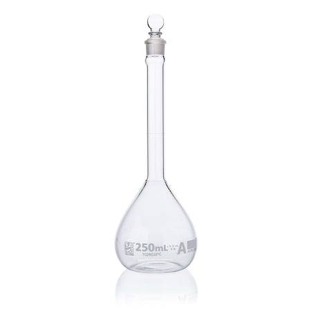 Flask, Volumetric, Globe Glass, 250mL, Class A, To Contain (TC), ASTM E288, 6/Box MPN:8200250