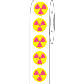 Globe Scientific™ Cryo Label 9.5mm Radioactive Dots Yellow/Pink 1000/Roll LCR-95RAD