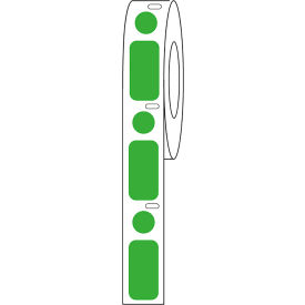 Globe Scientific™ Cryo Label/Dot Combo 24x13mm & 9.5mm Dot For 1.5mL Tubes Green 500/Roll LTC-24X13-95G