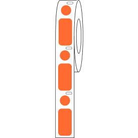 Globe Scientific™ Cryo Label/Dot Combo 24x13mm & 9.5mm Dot For 1.5mL Tubes Orange 500/Roll LTC-24X13-95N