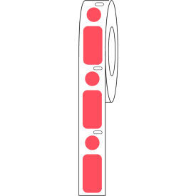 Globe Scientific™ Cryo Label/Dot Combo 24x13mm & 9.5mm Dot For 1.5mL Tubes Red 500/Roll LTC-24X13-95R