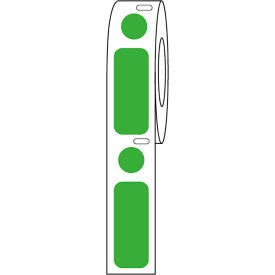 Globe Scientific™ Cryo Label/Dot Combo 33x13mm & 9.5mm Dot For 2.0mL Tubes Green 500/Roll LTC-33X13-95G