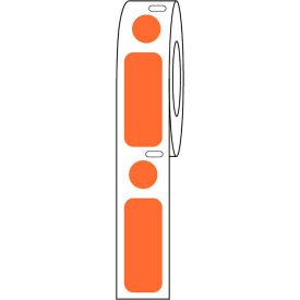 Globe Scientific™ Cryo Label/Dot Combo 33x13mm & 9.5mm Dot For 2.0mL Tubes Orange 500/Roll LTC-33X13-95N