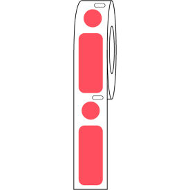 Globe Scientific™ Cryo Label/Dot Combo 33x13mm & 9.5mm Dot For 2.0mL Tubes Red 500/Roll LTC-33X13-95R