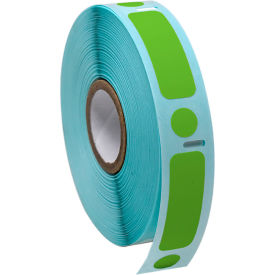 Globe Scientific™ Cryo Label/Dot Combo 38x13mm & 9.5mm Dot For 2.0mL Tubes Green 500/Roll LTC-38X13-95G