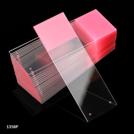 Microscope Slides Diamond White Glass 25 x 75mm 90&176 Ground Edges Pink Frosted 1440/PK 1358P