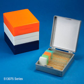 Slide Box for 25 Slides Cork Lined 5 Assorted Colors (Gray Blue Gray Orange and White) 5/Pack 513075AST