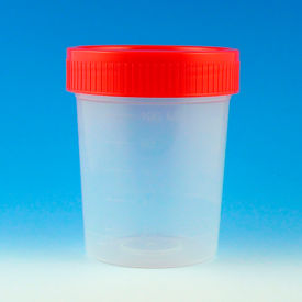 Graduated Specimen Container 4 oz. Red Screwcap Polypropylene 500/Pack 5915