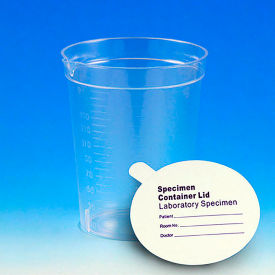 Graduated Specimen Container With Pour Spout 6.5 oz. Paper Lid Polystyrene 500/Pack 5925