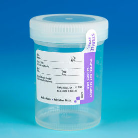 Graduated Tite-Rite Container 120mL (4 oz.) Sterile Natural Screw Cap ID Label Tab Seal 300pk 6528