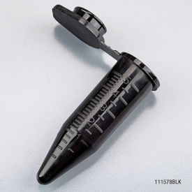Diamond Midi Centrifuge Tube 5.0mL Polypropylene Attached Snap Cap Graduated Black 200/Pack 111578BLK
