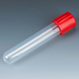 Test Tube with Attached Red Screw Cap 12 x 75mm (5mL) Polypropylene 1000/Pack 6148R