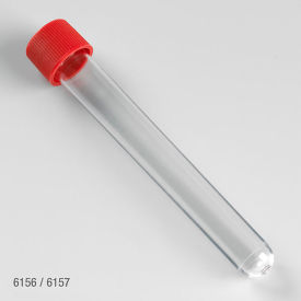 Test Tube with Attached Red Screw Cap 16 x 120mm (15mL) Polystyrene Sterile 750/Pack 6156