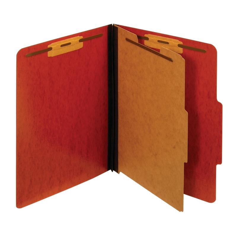 Pendaflex Pressboard Moisture-Resistant Classification Folders, 1 3/4in Expansion, Letter Size, Red, Box Of 10 Folders (Min Order Qty 3) MPN:1157BR