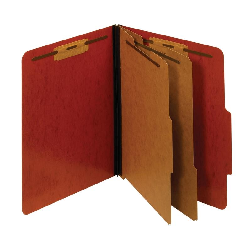 Pendaflex Pressboard Moisture-Resistant Classification Folders, 2 1/2in Expansion, Letter Size, Red, Box Of 10 Folders (Min Order Qty 3) MPN:1257BR