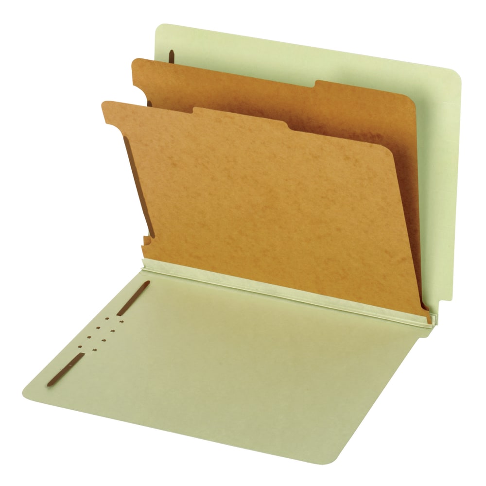 Pendaflex End-Tab Classification Folders, 2 1/2in Expansion, 8 1/2in x 11in, 2 Dividers, Light Green, Box Of 10 Folders (Min Order Qty 3) MPN:23224R