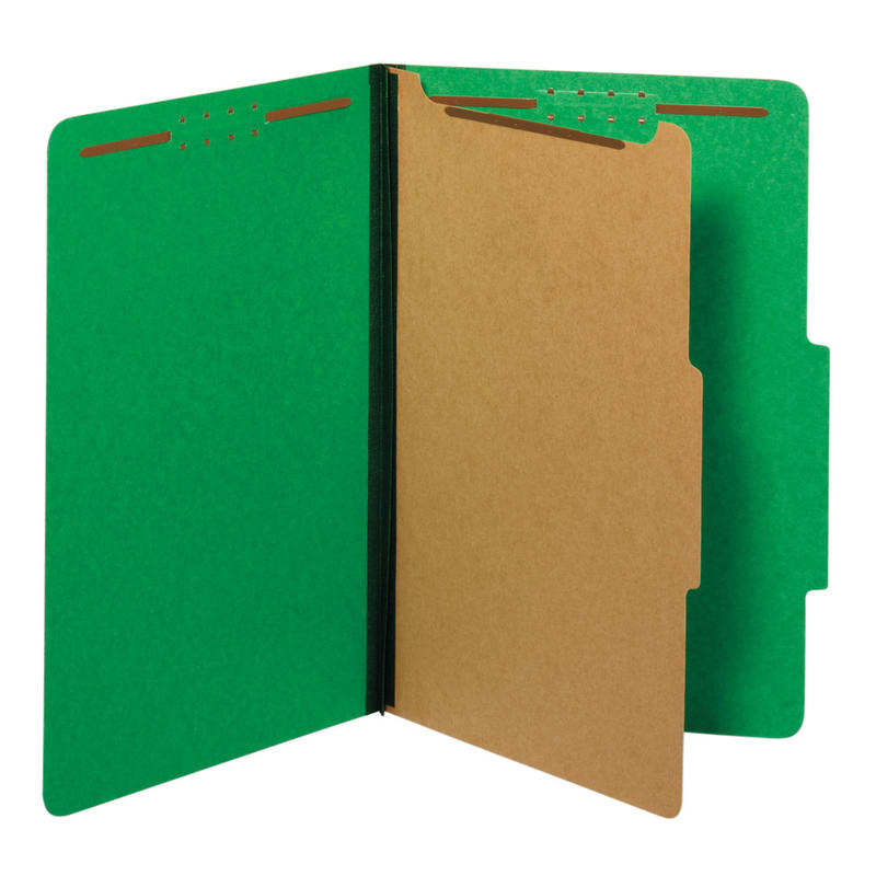 Pendaflex Pressboard Classification Folders With Fasteners, 1 3/4in Expansion, Legal Size, Dark Green, Box Of 10 Folders MPN:28733P