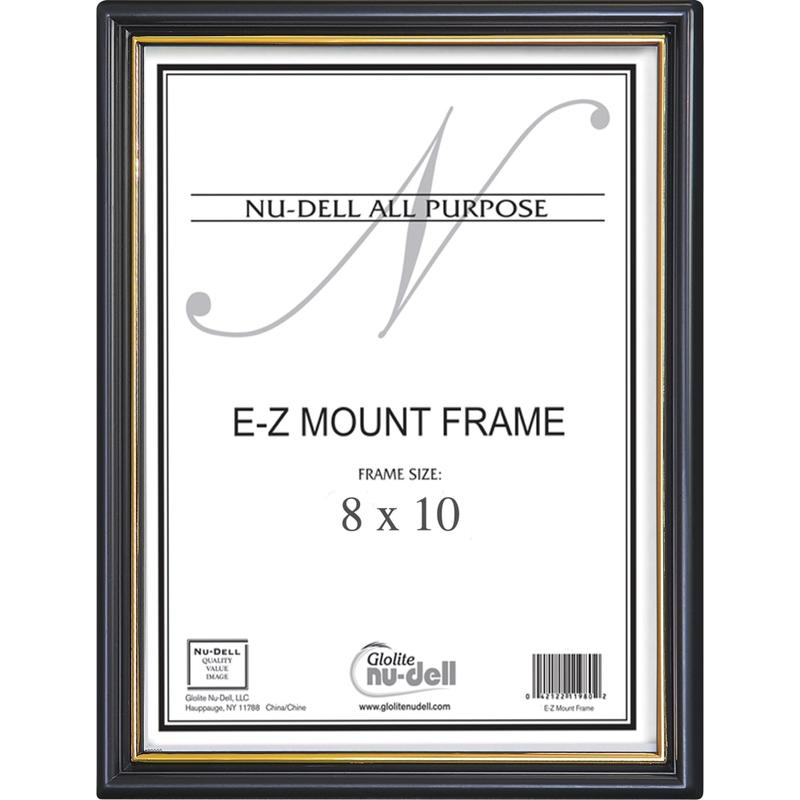 Nu-Dell EZ Mount Plastic Wall Frame - Holds 8in x 10in Insert - Wall Mountable - 1 Each - Plastic - Black, Black (Min Order Qty 16) MPN:11800