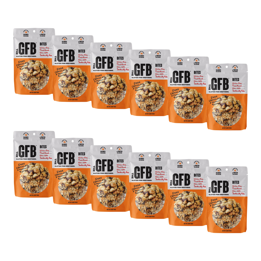 GFB The Gluten Free Bar DARK CHOCOLATE PEANUT BUTTER BITES 12-4oz MPN:GFB-4559-CS