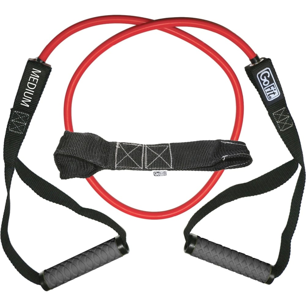 GoFit Pro-Grade Power Tubes with Handles (Red/30 Lbs.) - Red - Rubber MPN:GF-4TUB-M(30)