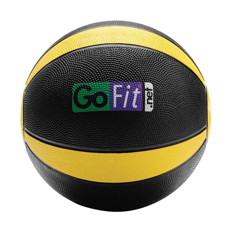 GoFit Medicine Ball, 10 Lb, Black/Yellow MPN:GF-MB10
