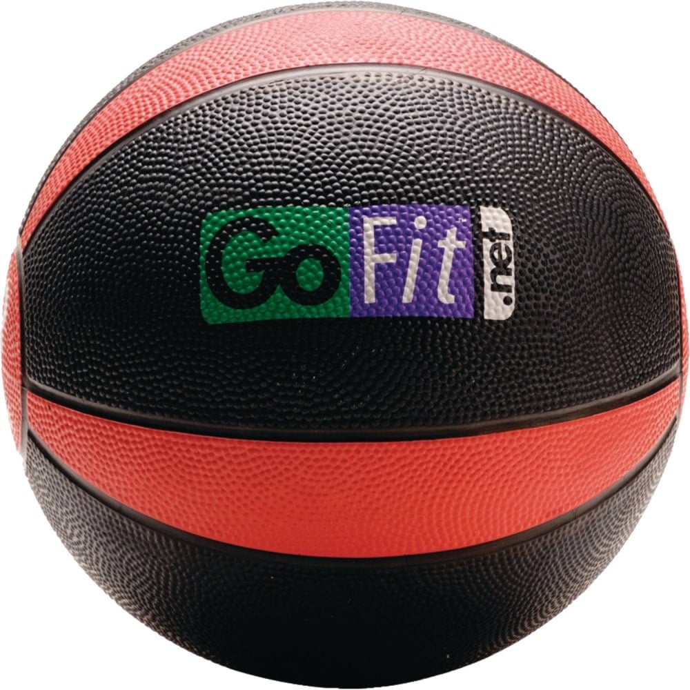 GoFit Medicine Ball (8 lbs; Black and Red) - Black, Red - Rubber MPN:GF-MB8