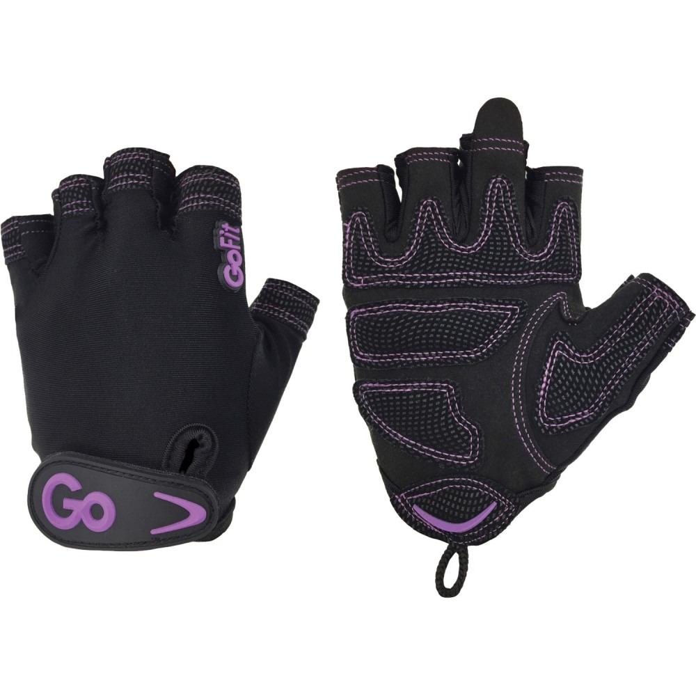 GoFit Xtrainer Exercise Gloves - Small Size - Synthetic Leather, Velcro Closure, Lycra Back - Purple, Black MPN:GF-WCT-S/PPL