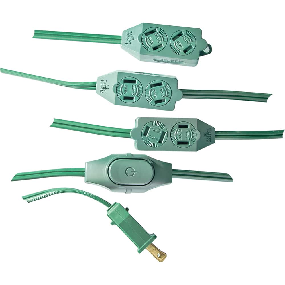 Power Cords, Cord Type: Extension Cord , Overall Length (Feet): 9 , Cord Color: Green , Amperage: 13 , Voltage: 125  MPN:GG-24509GN