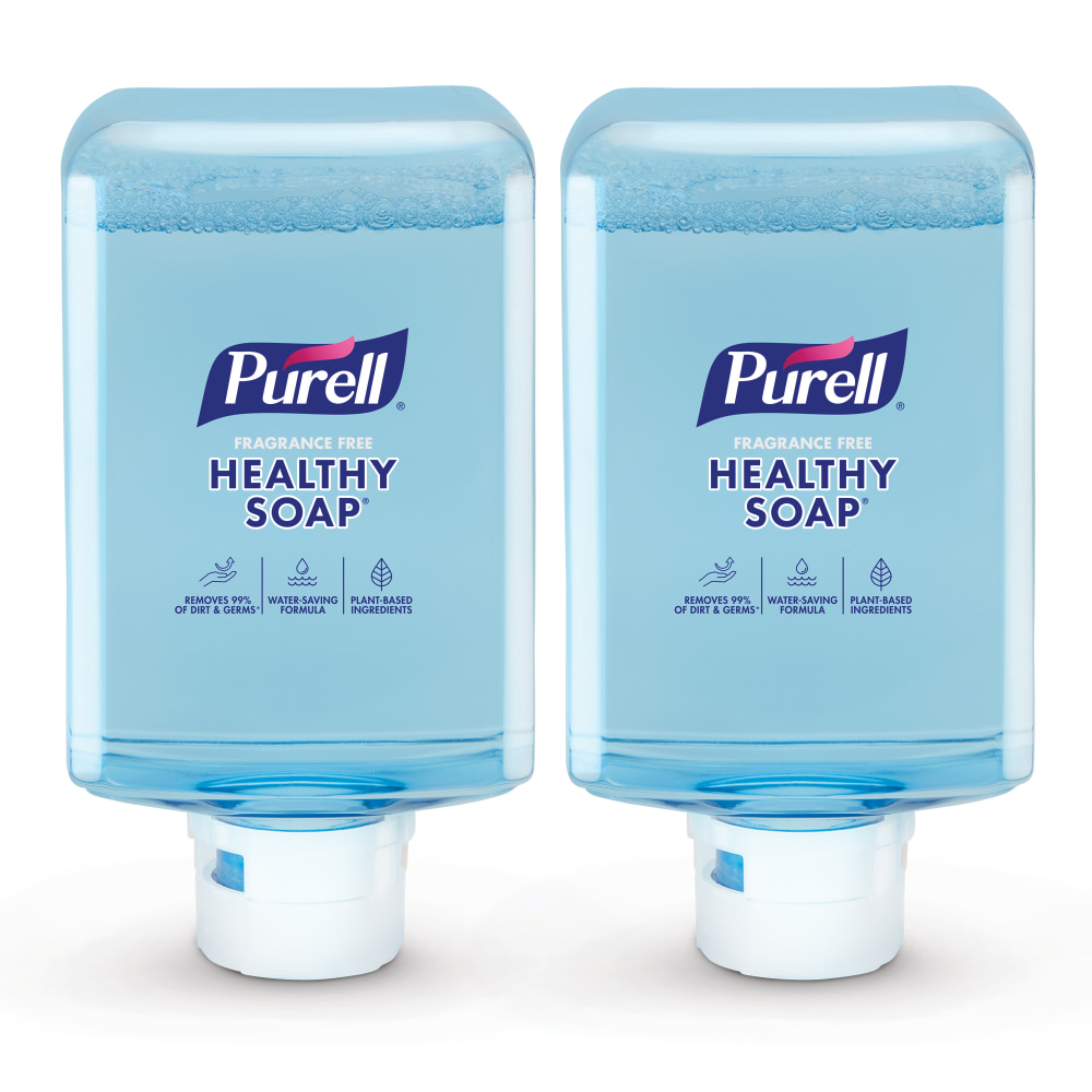 PURELL HEALTHY SOAP With CLEAN RELEASE Technology Foam ES10 Refills, Fragrance Free, 1200 mL, Clear, Case Of 2 Refills MPN:8385-02