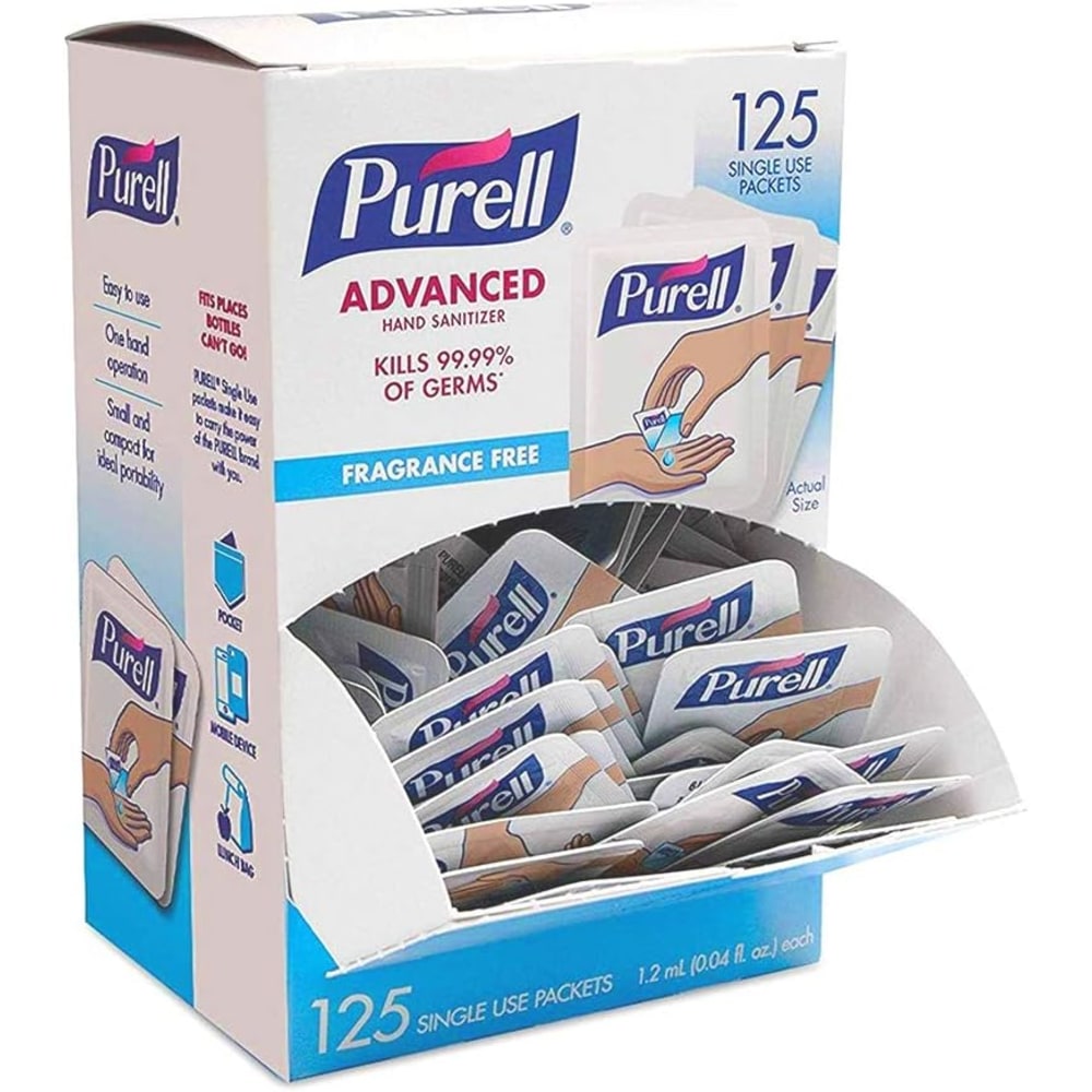 PURELL SINGLES Advanced Gel Hand Sanitizer Packets, 1.2 mL, Unscented, Pack Of 125 Packets MPN:9630-12-125CT-NSEA