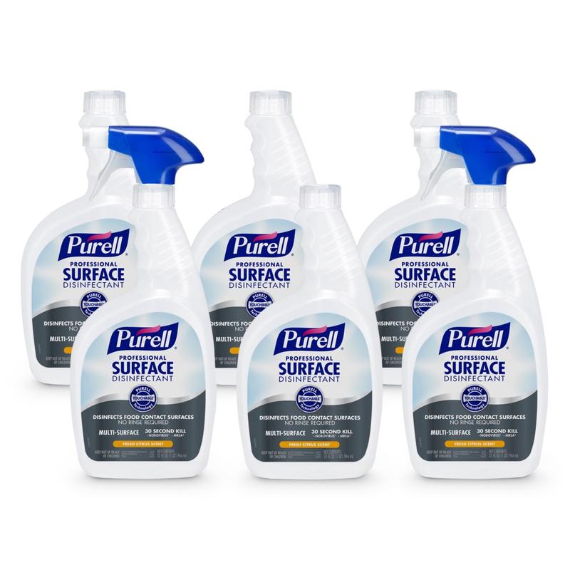 PURELL Professional Surface Disinfectant Spray, Citrus Scent, 32 fl oz Capped Bottle with Spray Trigger in Pack (Pack of 6) - 3342-06 MPN:3342-06