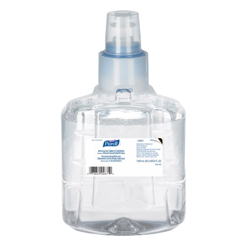 Purell Advanced Green Certified Foam Instant Hand Sanitizer LTX-12 1200mL Refill MPN:1904-02