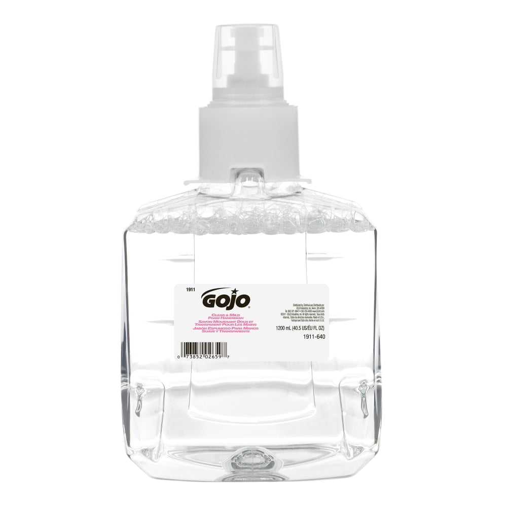 GOJO Clear & Mild Foam Hand Wash Soap, Unscented, 40.5 Oz Refill (Min Order Qty 2) MPN:1911-02