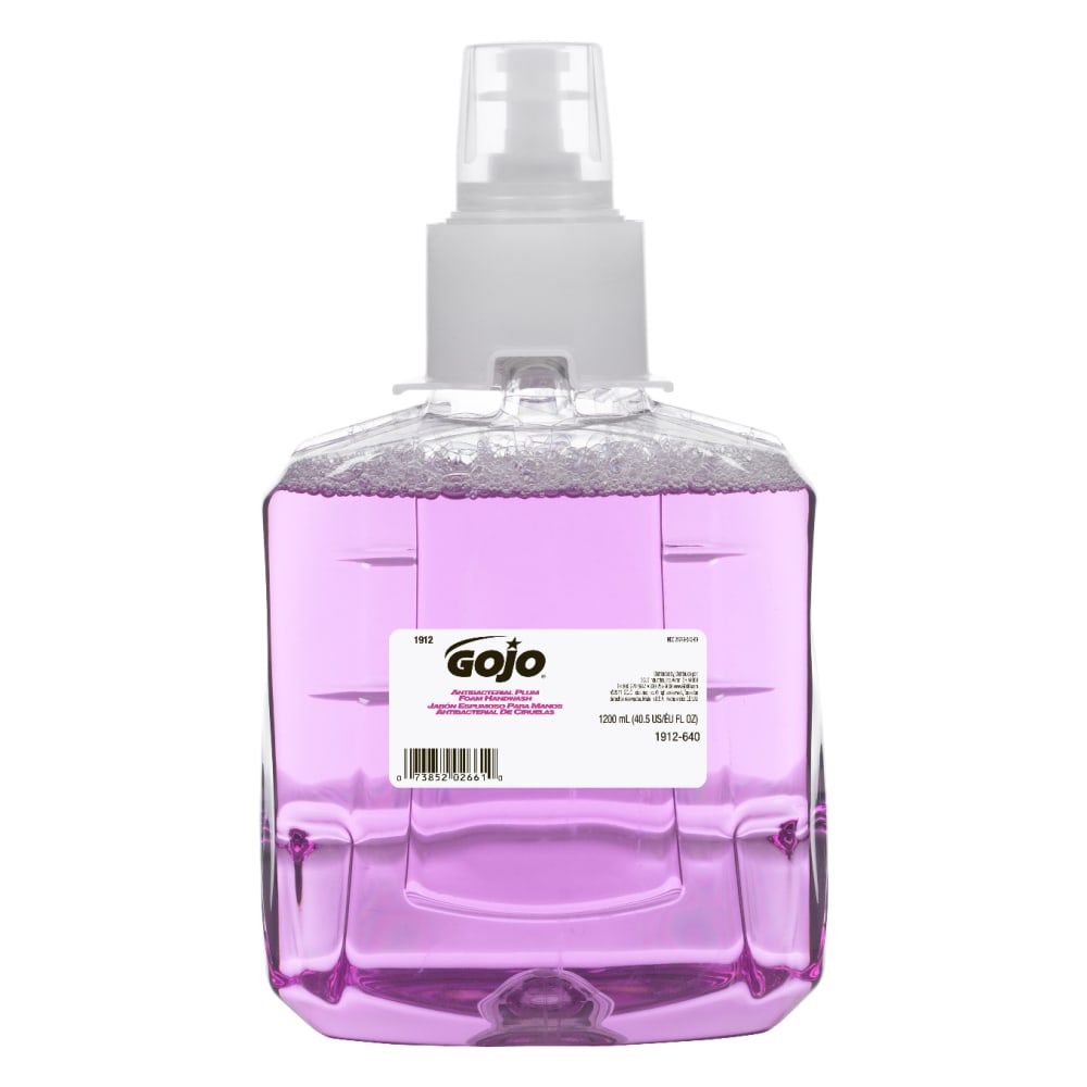 GOJO Antibacterial Foam Hand Wash Soap, Plum Scent, 40.58 Oz Bottle (Min Order Qty 2) MPN:1912-02