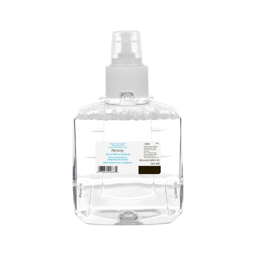 GOJO PROVON LTX-12 Foam Hand Wash Soap, Clear & Mild Scent, 40.58 Oz Bottle (Min Order Qty 2) MPN:1941-02