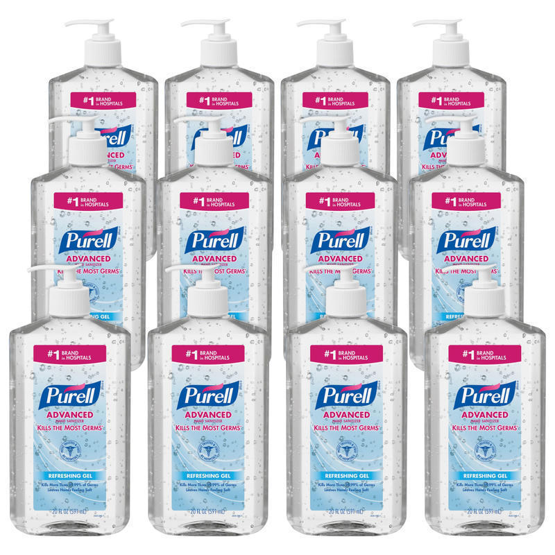 Purell Instant Hand Sanitizer, 20 Oz. Pump Bottles, Pack Of 12 MPN:3023-12