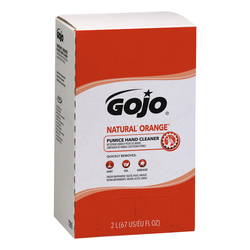GOJO Natural Orange Lotion Hand Pumice Soap, Citrus Scent, 67 Oz, Carton Of 4 Bottles MPN:7255-04